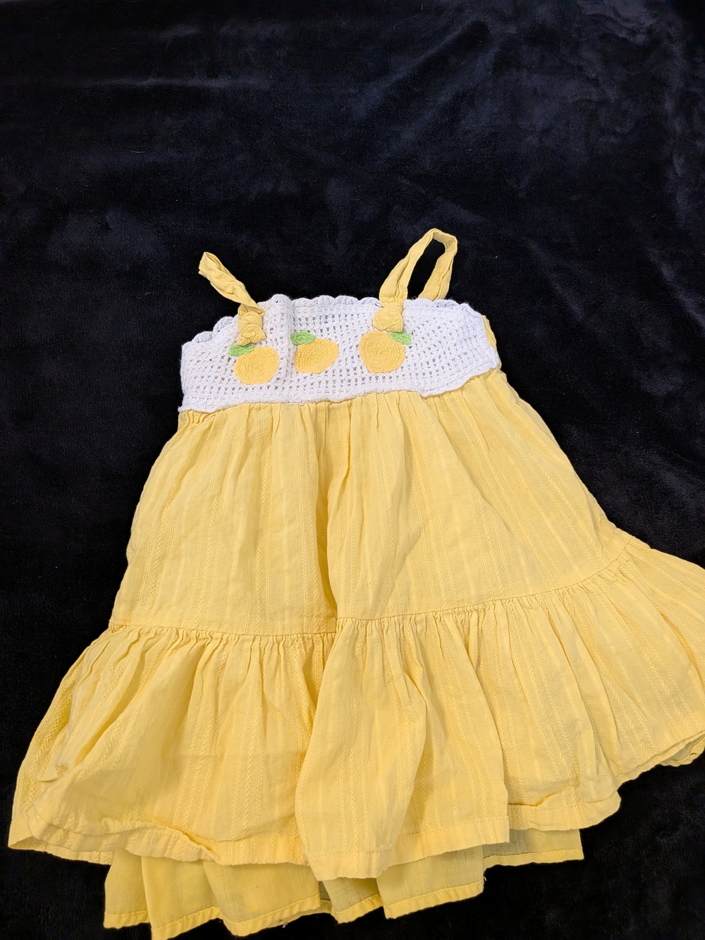 Tommy Bahama Yellow Sundress with White Crochet Bodice Size 2T